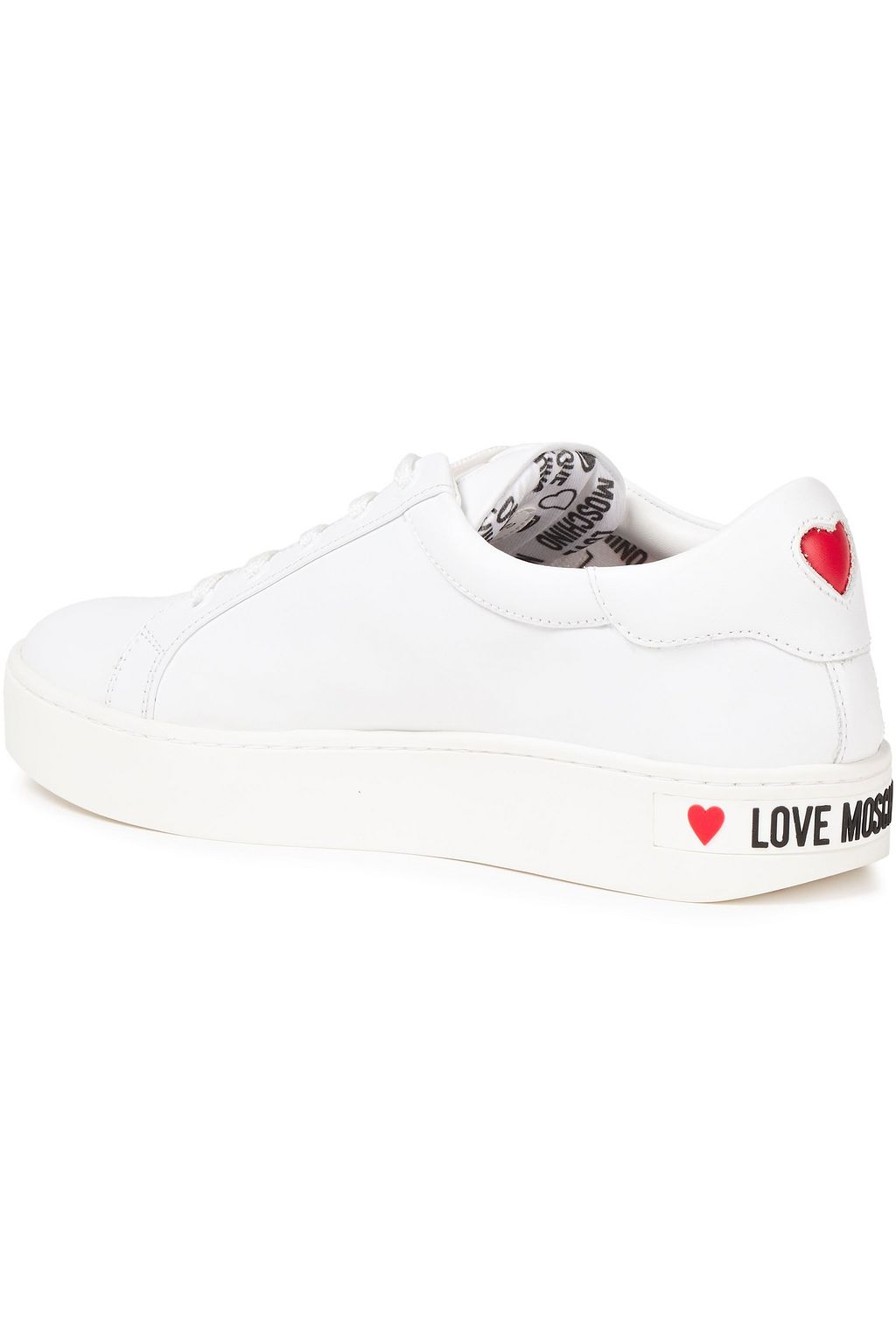 LOVE MOSCHINO Logo-appliquéd leather and printed PVC sneakers
