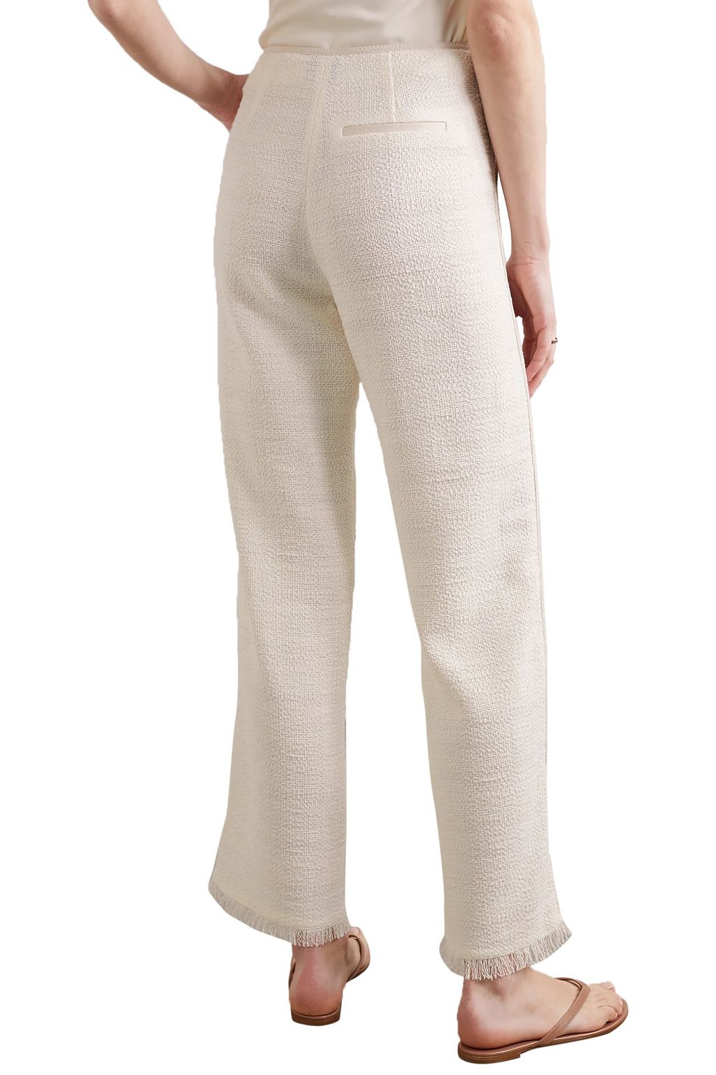 NANUSHKA Kyra cotton-blend bouclé-tweed straight-leg pants