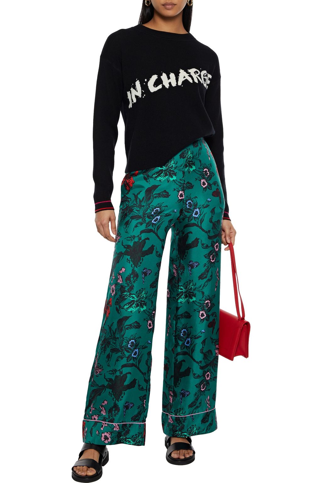 DIANE VON FURSTENBERG Brynn intarsia wool and cashmere-blend sweater
