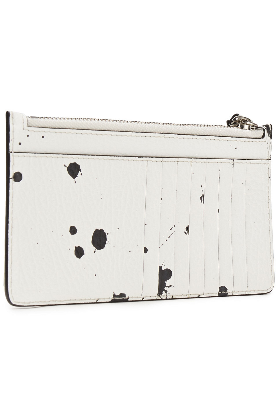 Click to view more detailed imagery on our partner's website Maison Margiela Printed Textured-leather Cardholder In White