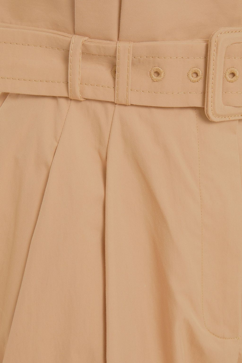 ZIMMERMANN Wavelength cropped belted cotton-blend twill tapered pants