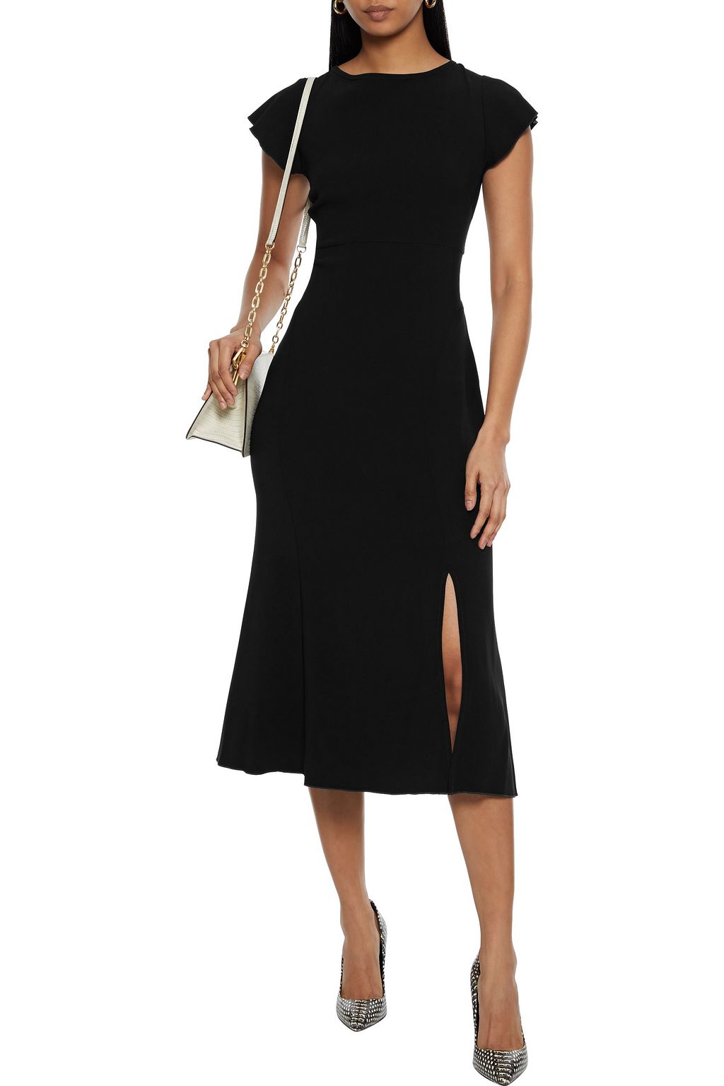 DIANE VON FURSTENBERG Lourdes Midikleid aus Crêpe mit Cut-outs