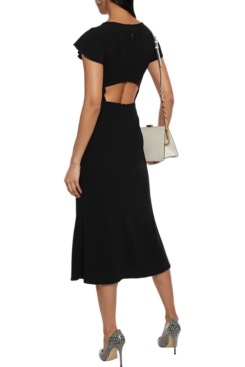 DIANE VON FURSTENBERG Lourdes Midikleid aus Crêpe mit Cut-outs