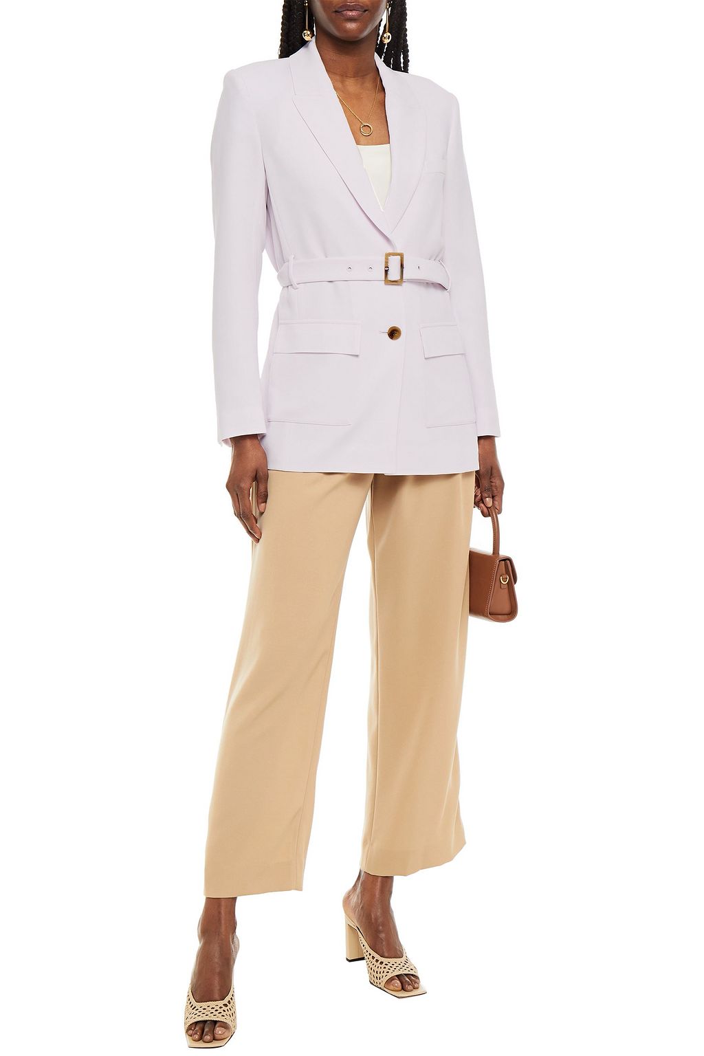SIMKHAI Belted crepe blazer
