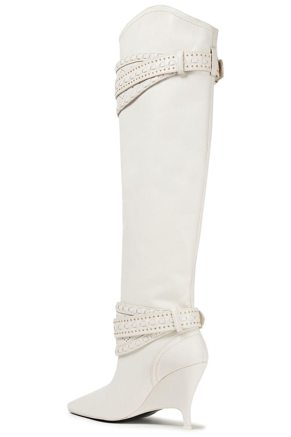 ZIMMERMANN Embellished perforated leather knee boots