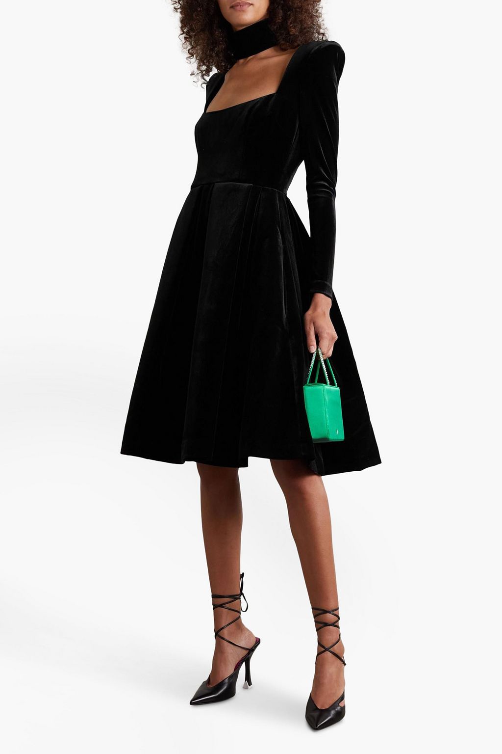 ALEX PERRY Porter pleated velvet dress