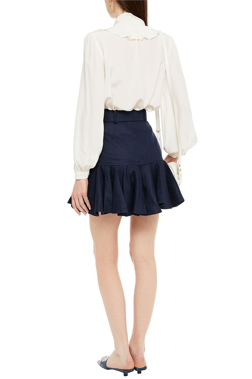 ZIMMERMANN Glassy Safari belted linen mini skirt