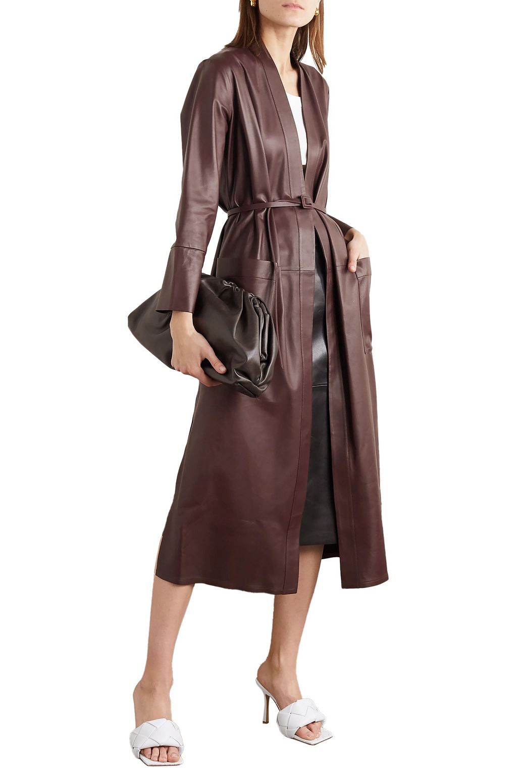 ZEYNEP ARCAY Belted leather midi dress