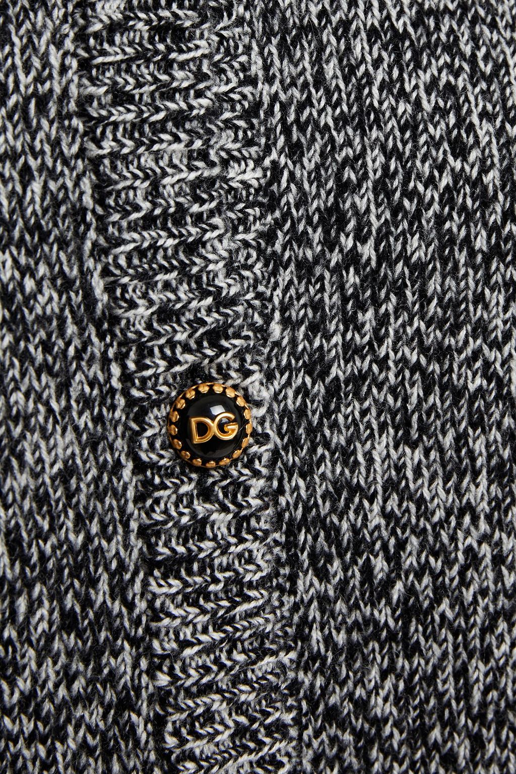 DOLCE&GABBANA Lace-trimmed marled cashmere-blend cardigan