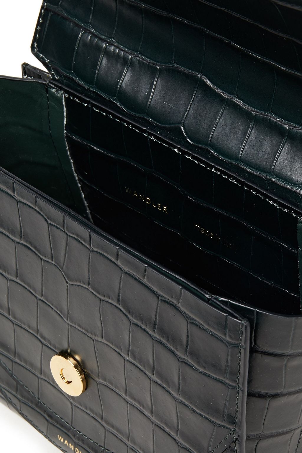 WANDLER Luna Mini Arch croc-effect leather tote