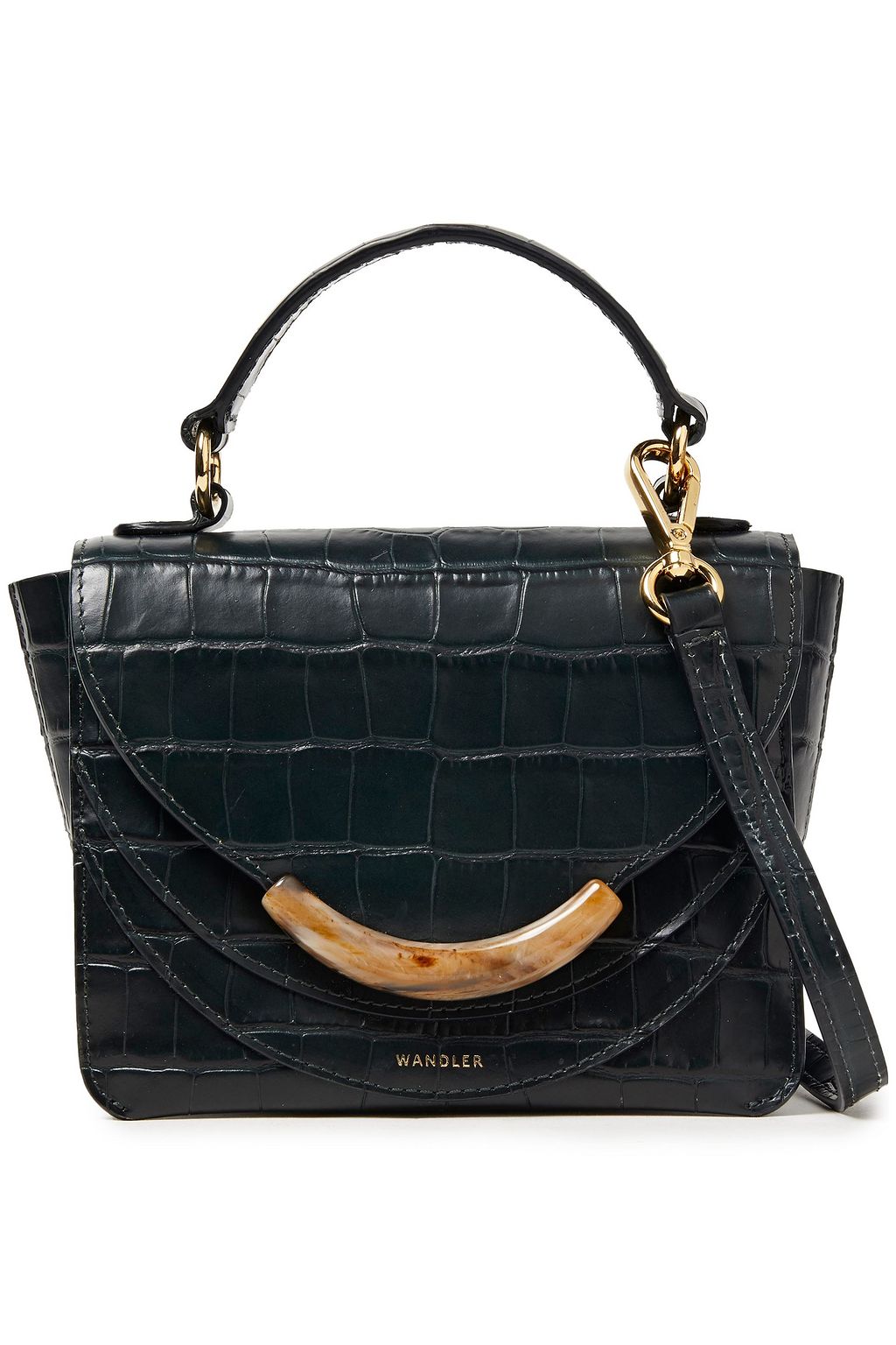 WANDLER Luna Mini Arch croc-effect leather tote