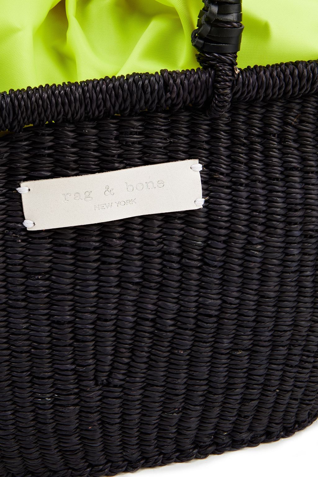 RAG & BONE Ghana leather-trimmed woven straw tote