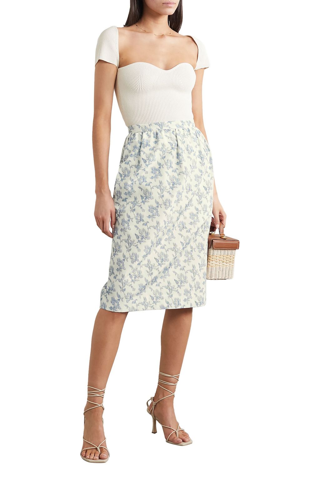 BROCK COLLECTION Floral-print cotton-blend faille skirt