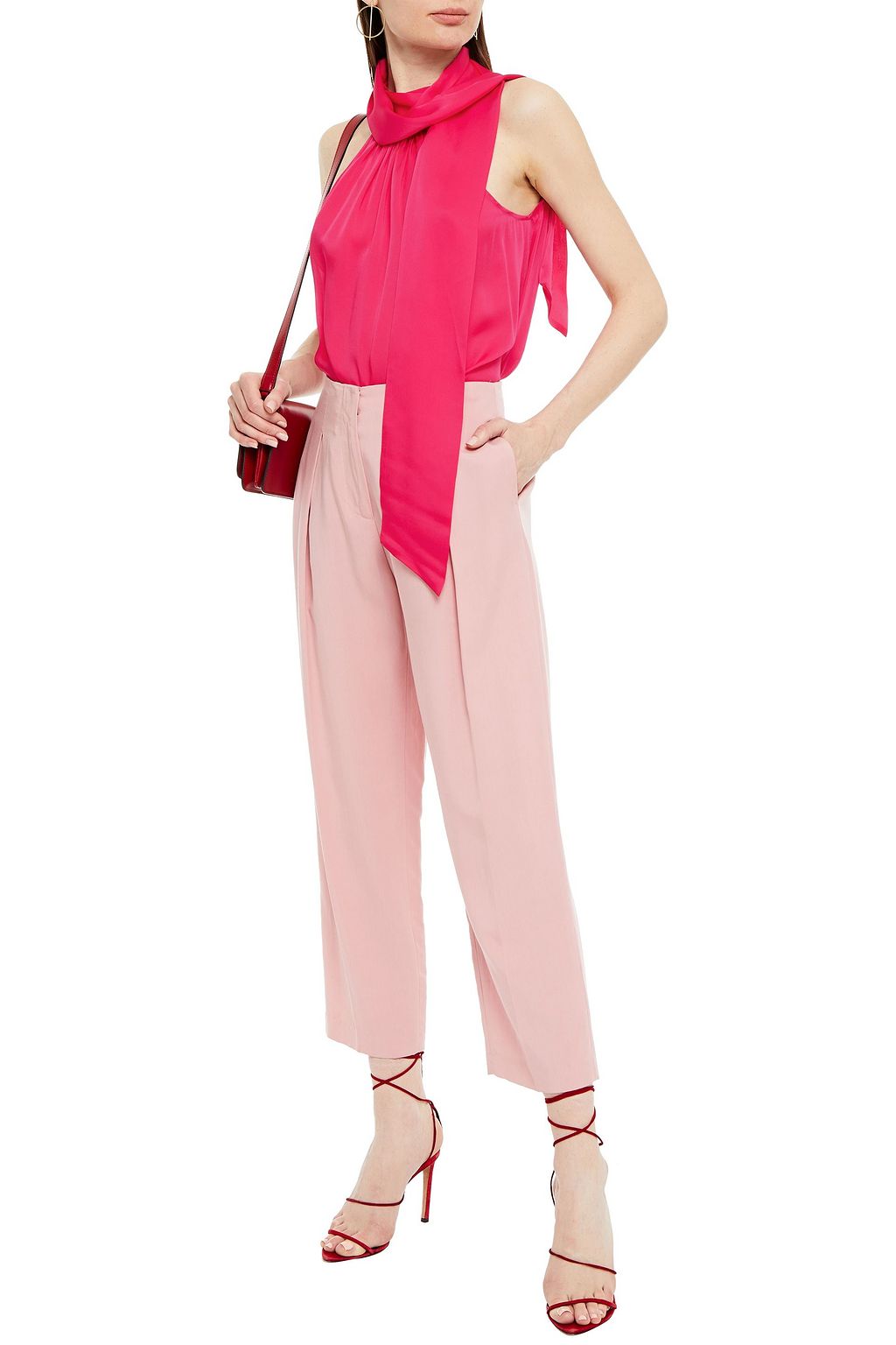 ZIMMERMANN Tie-neck silk-satin top