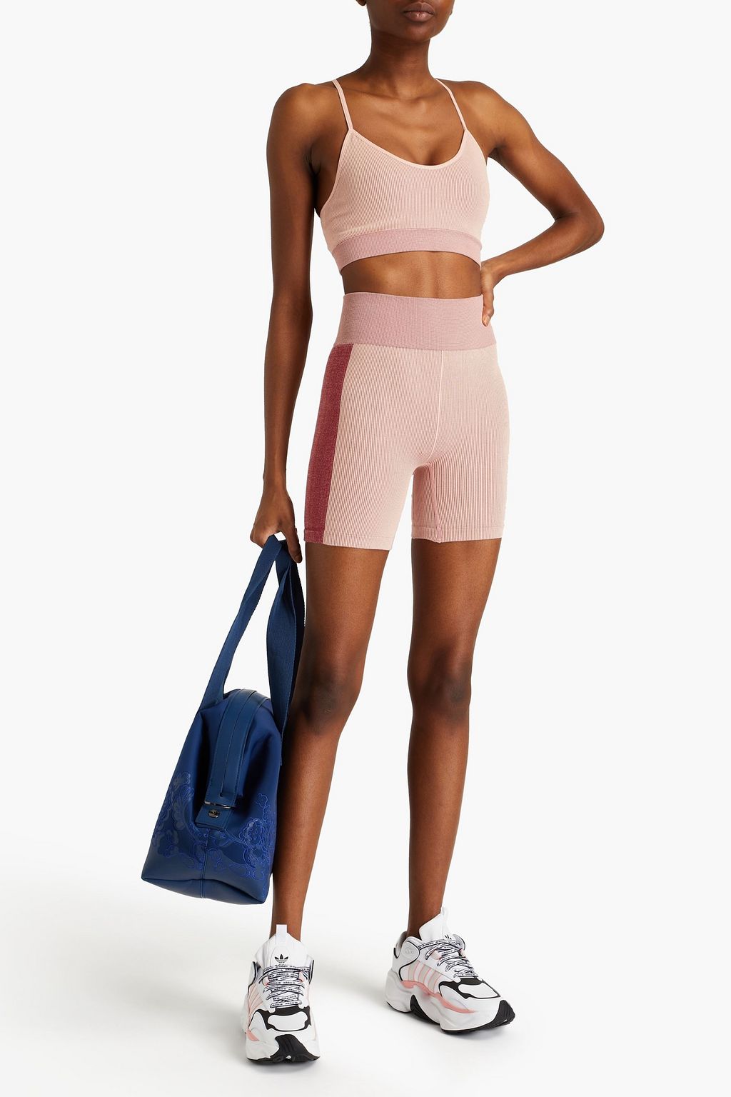 THE UPSIDE Circular Knit Zahra ribbed jacquard-knit sports bra