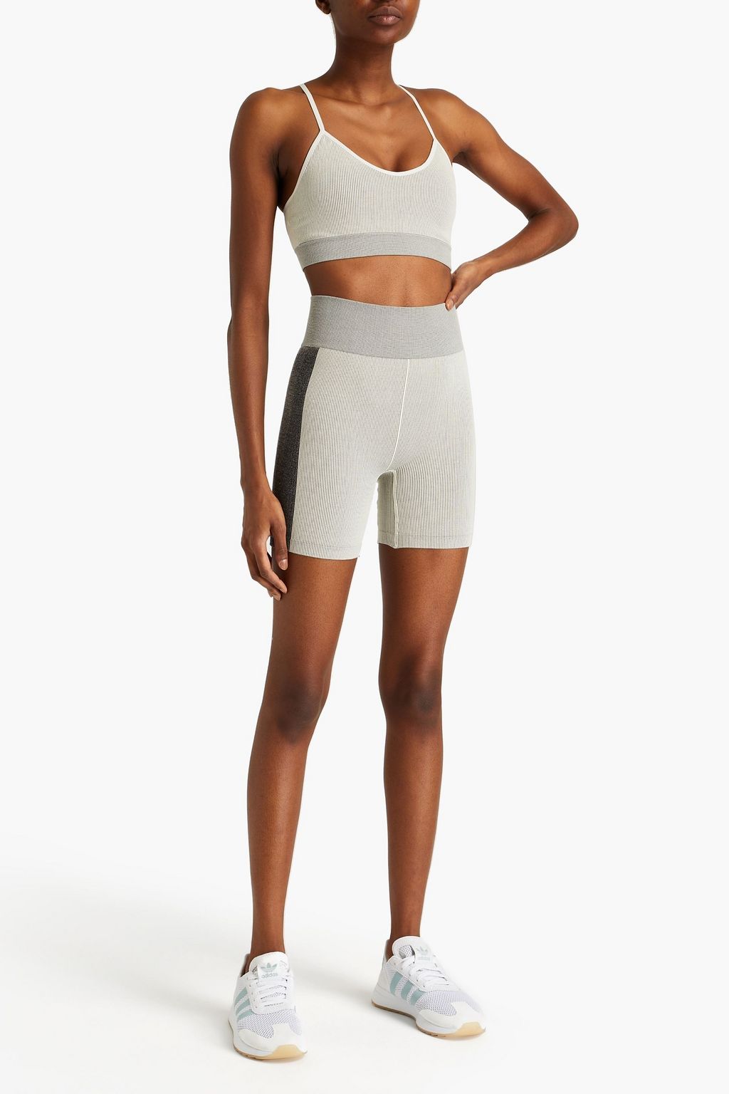 THE UPSIDE Circular Knit Zahra ribbed jacquard-knit sports bra