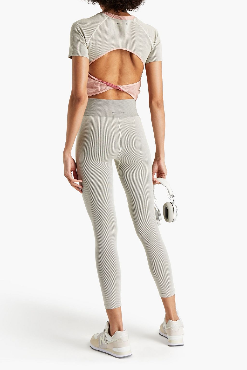 THE UPSIDE Circular Knit ribbed jacquard-knit leggings