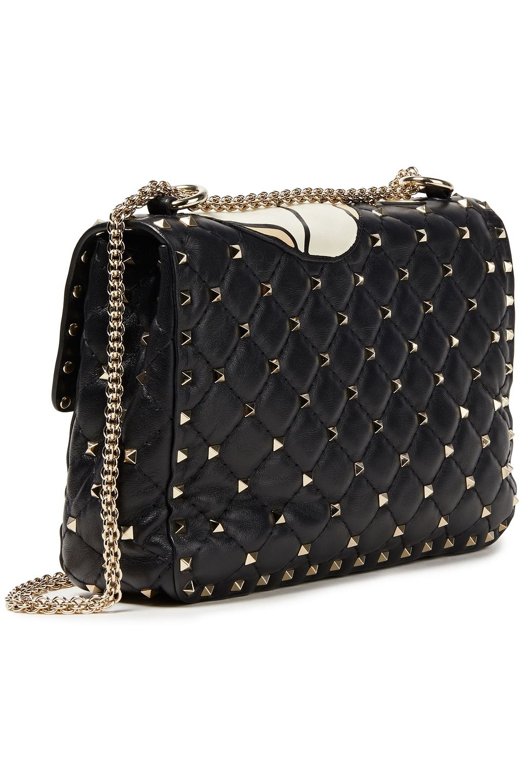 VALENTINO GARAVANI Rockstud Spike medium floralprint quilted leather