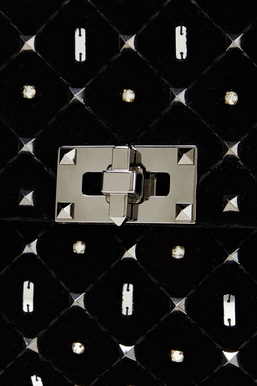 VALENTINO GARAVANI Rockstud Spike embellished velvet shoulder bag