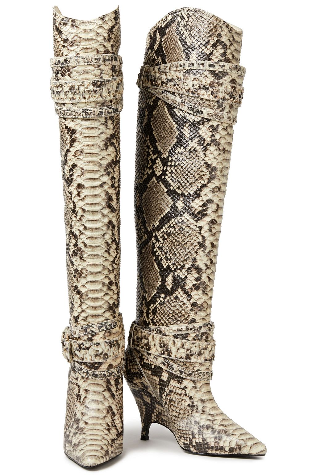 ZIMMERMANN Embellished perforated leather knee boots