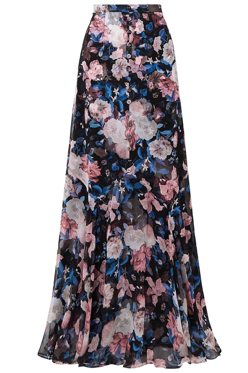 chiffon maxi skirt floral