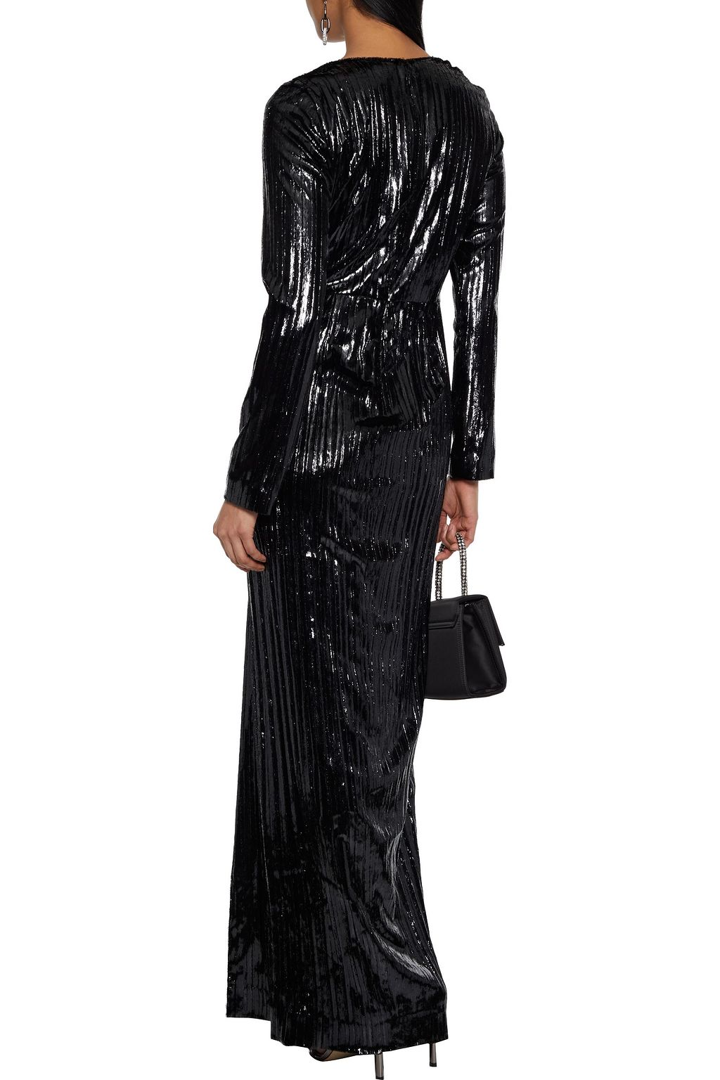 DIANE VON FURSTENBERG Ariah twist-front cutout metallic velvet gown