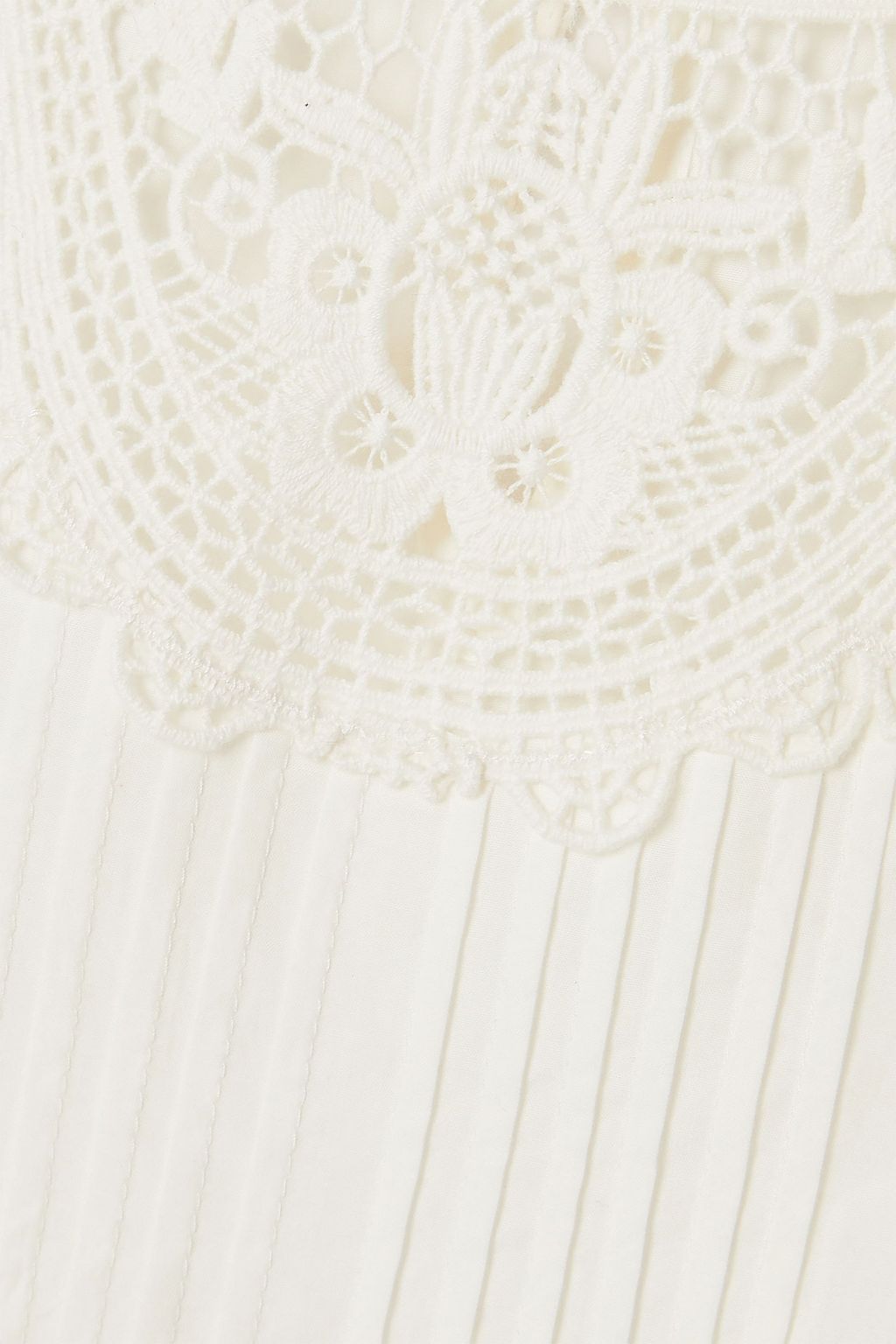 VERONICA BEARD Bessie crocheted lace-paneled cotton-poplin blouse