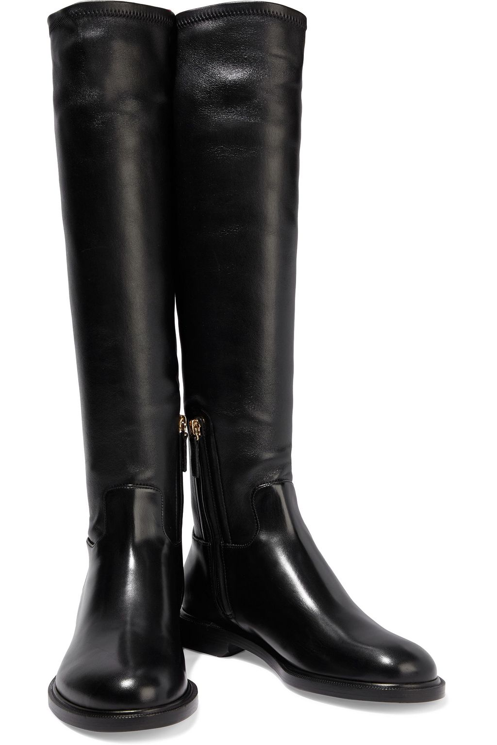 VALENTINO GARAVANI Rockstud stretch-leather knee boots