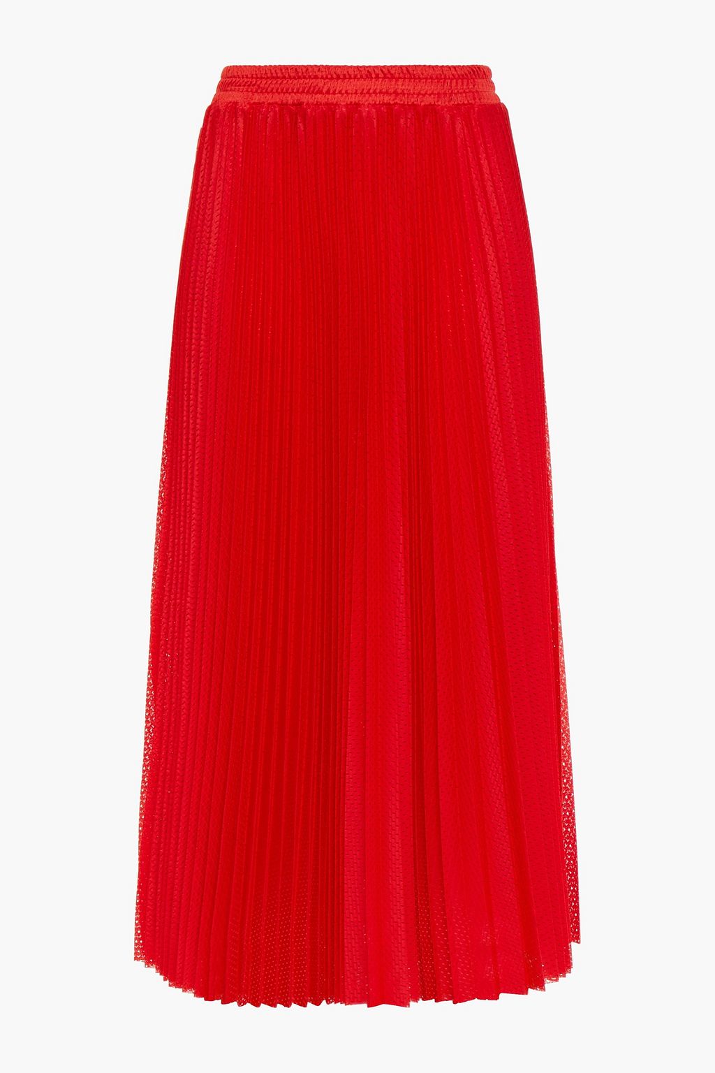 REDVALENTINO Pleated mesh midi skirt | THE OUTNET