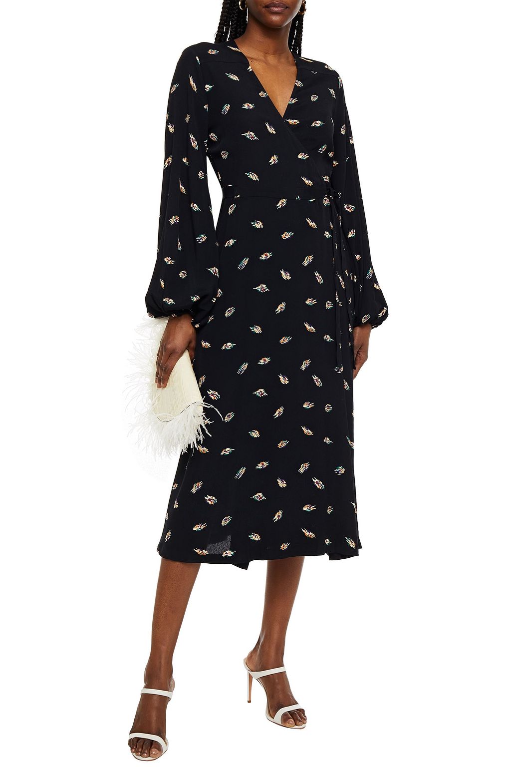 ROTATE BIRGER CHRISTENSEN Mira printed crepe midi wrap dress