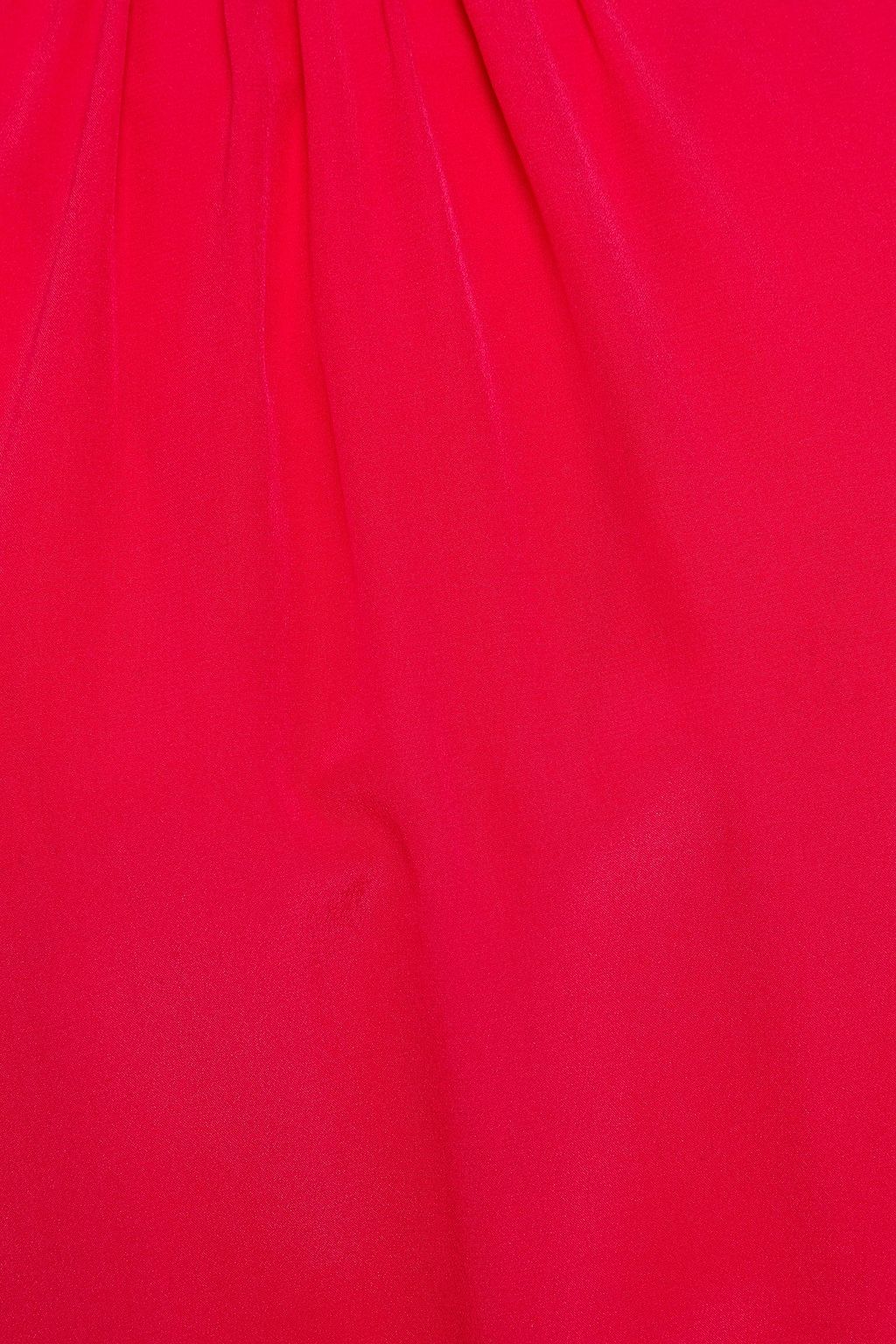 REDVALENTINO Shirred silk crepe de chine turtleneck top