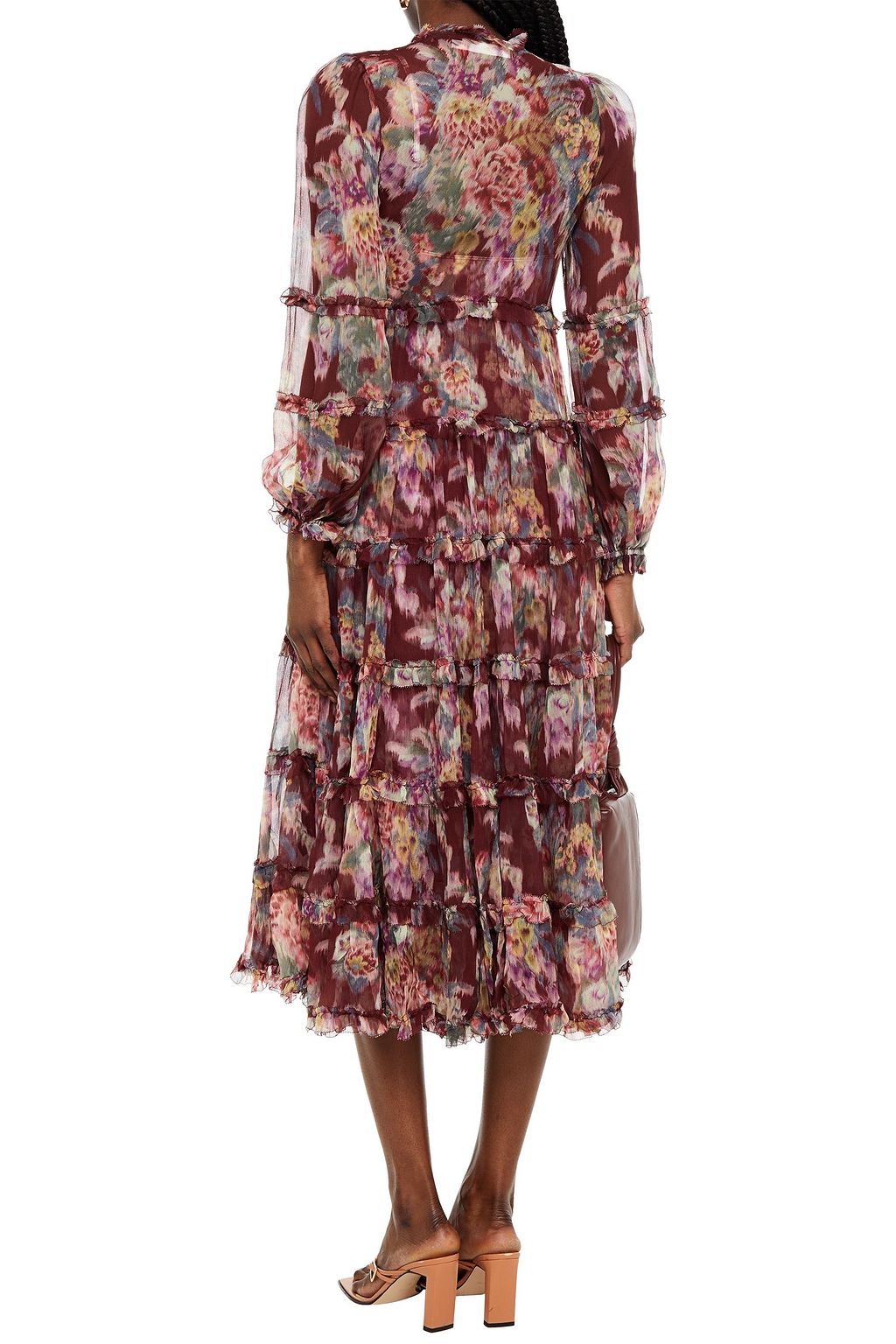 ZIMMERMANN Wavelength tiered floral-print silk-georgette midi dress