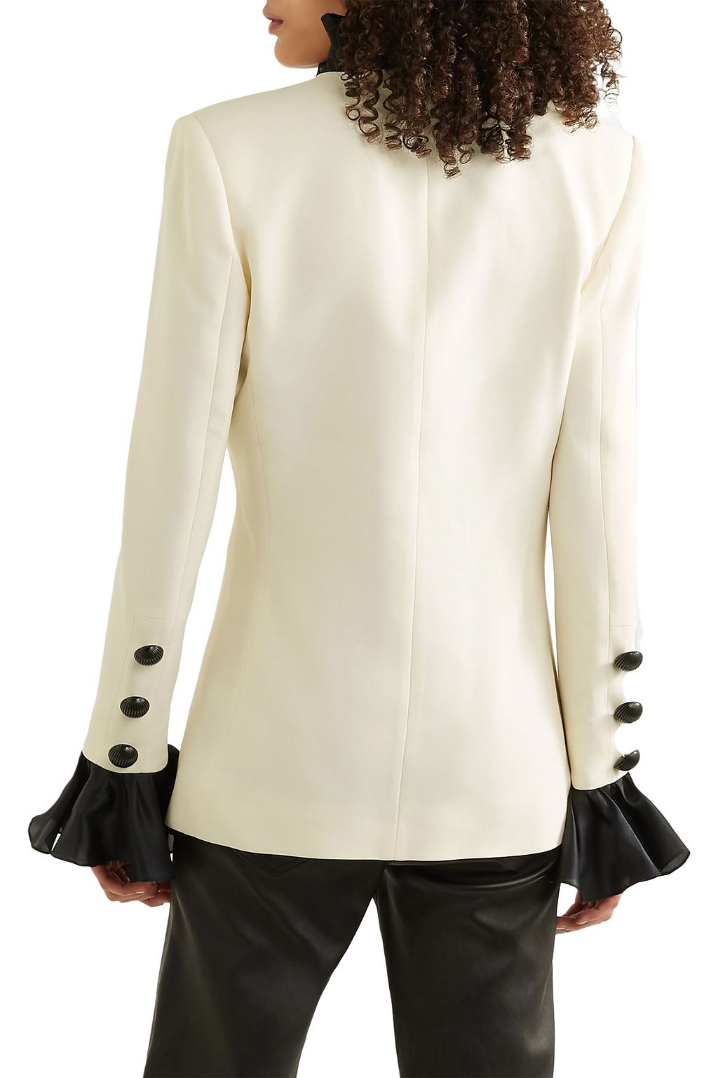 MARTIN MARTIN Marine ruffled organza-trimmed satin-crepe blazer