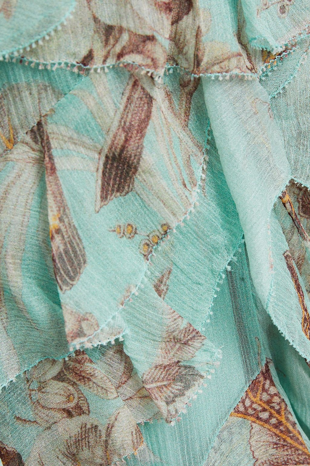 ZIMMERMANN Glassy ruffled floral-print silk-georgette maxi dress