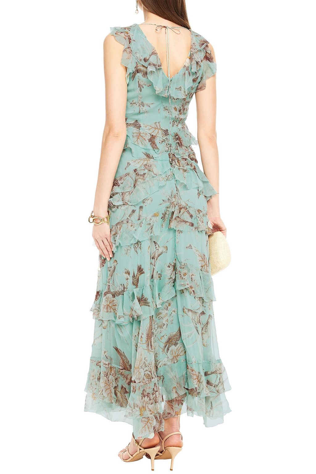 ZIMMERMANN Glassy ruffled floral-print silk-georgette maxi dress