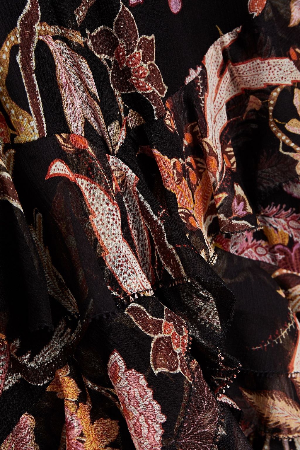 ZIMMERMANN Wavelength ruffled floral-print silk-georgette midi dress