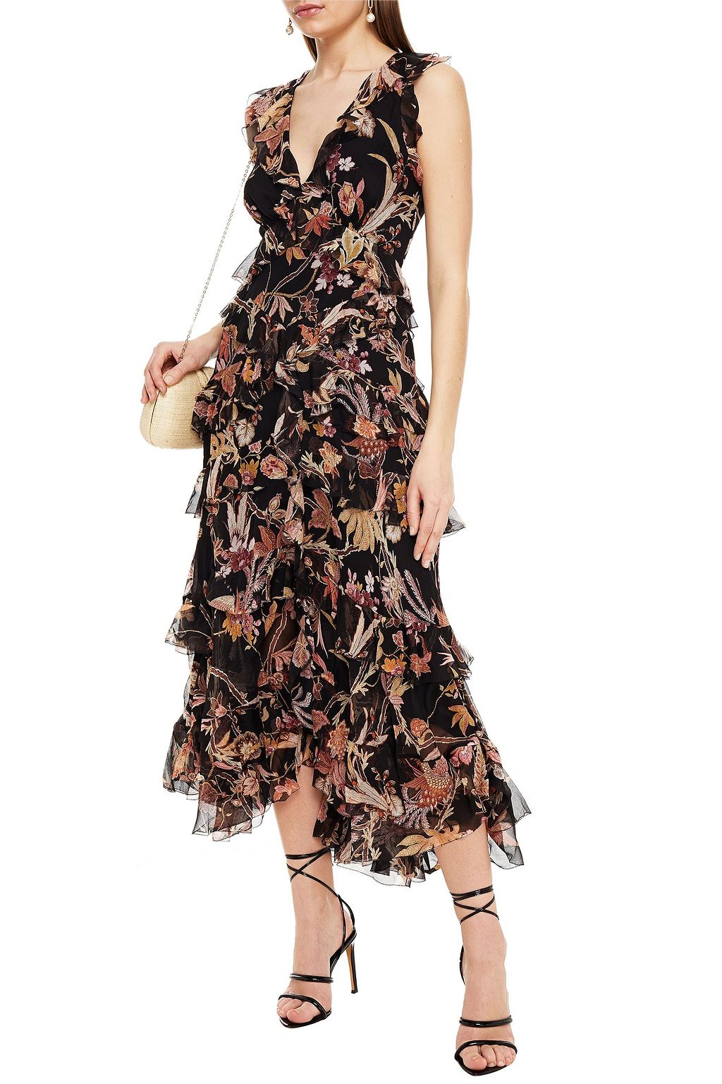 ZIMMERMANN Wavelength ruffled floral-print silk-georgette midi dress
