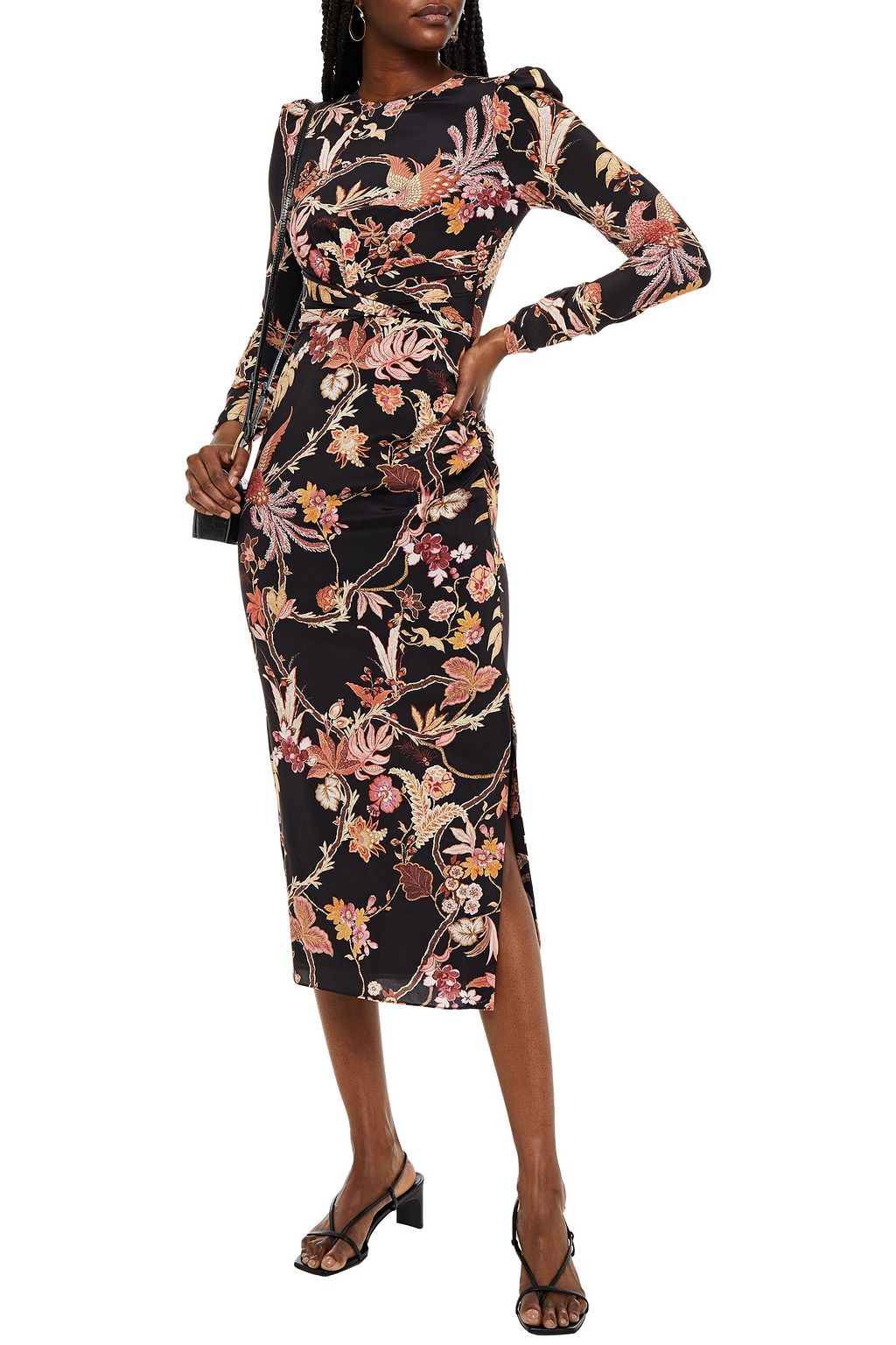 ZIMMERMANN Pleated printed silk-blend crepe de chine midi dress
