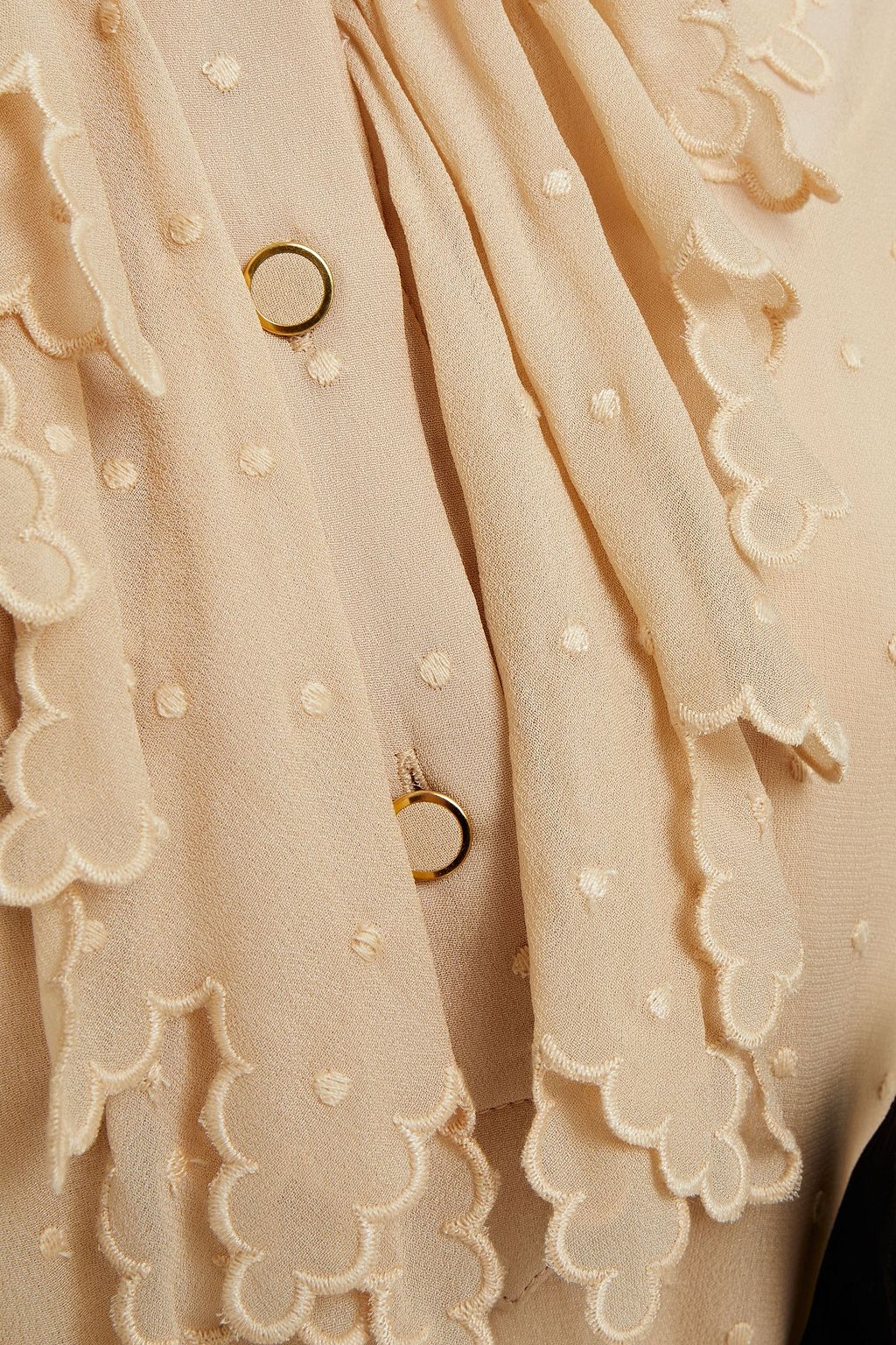 ZIMMERMANN Belted velvet-trimmed Swiss-dot chiffon midi dress