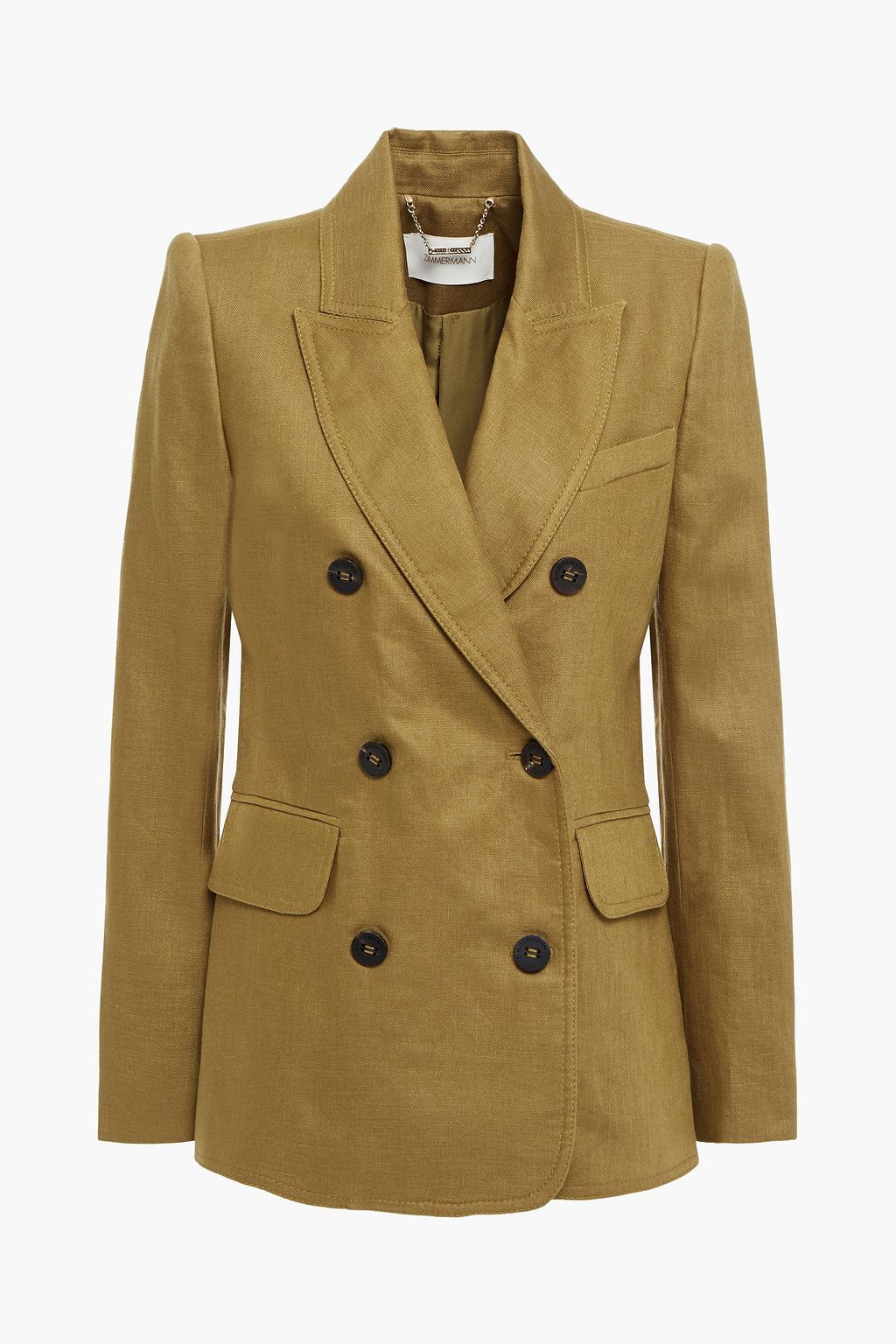 double breasted linen blazer