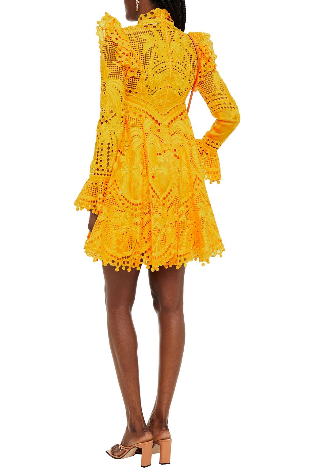 ZIMMERMANN Brightside Palm broderie anglaise silk-organza and crocheted mini dress