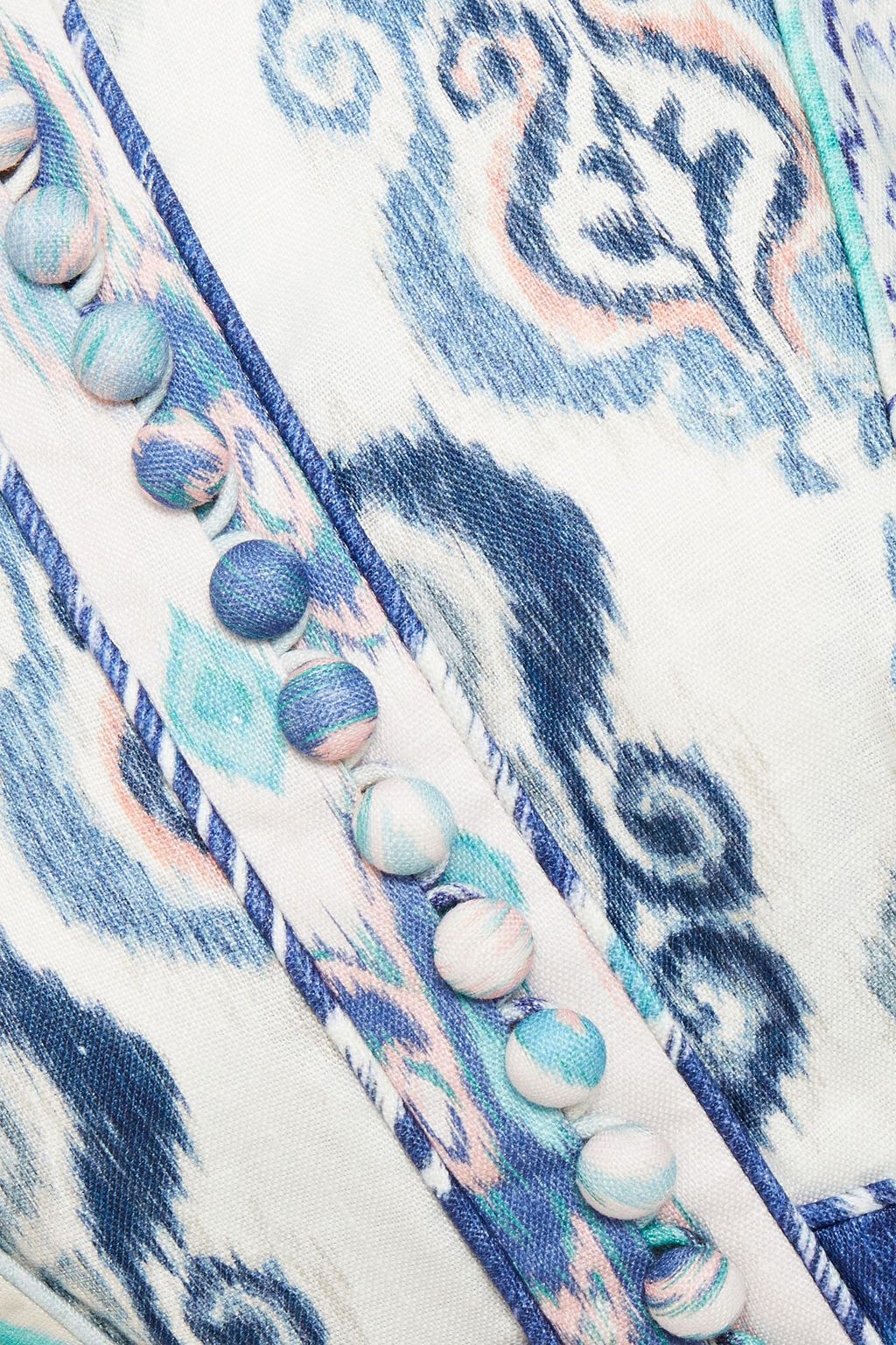ZIMMERMANN Glassy fluted printed linen mini dress