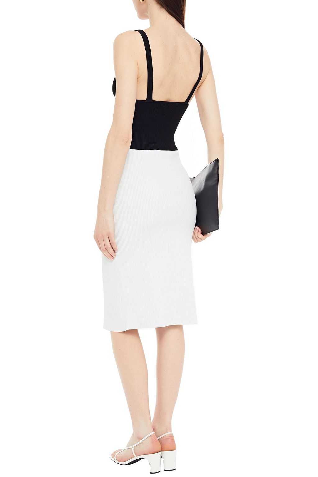 SIMKHAI Jolene wrap-effect ribbed-knit pencil skirt