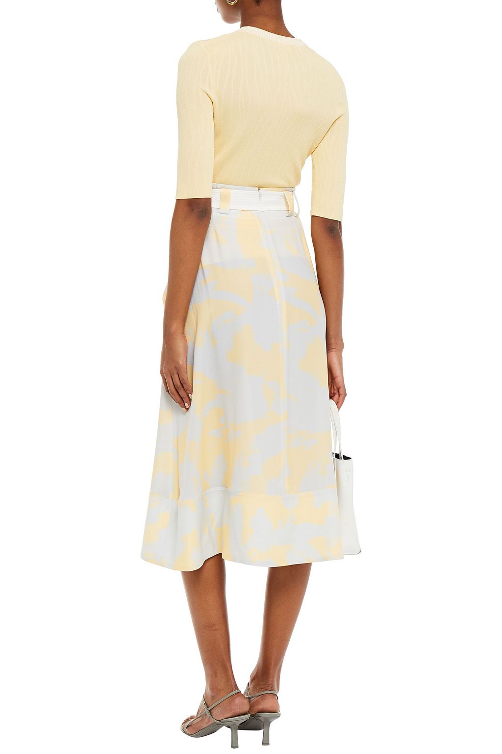 PROENZA SCHOULER Bedruckter Midirock aus Crepe mit Raffung