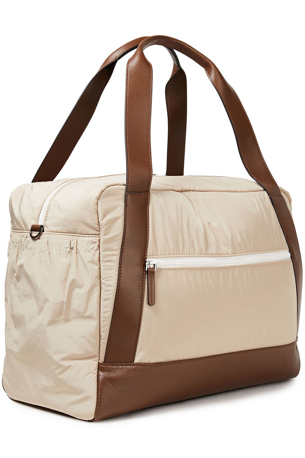 BRUNELLO CUCINELLI Shell and leather weekend bag