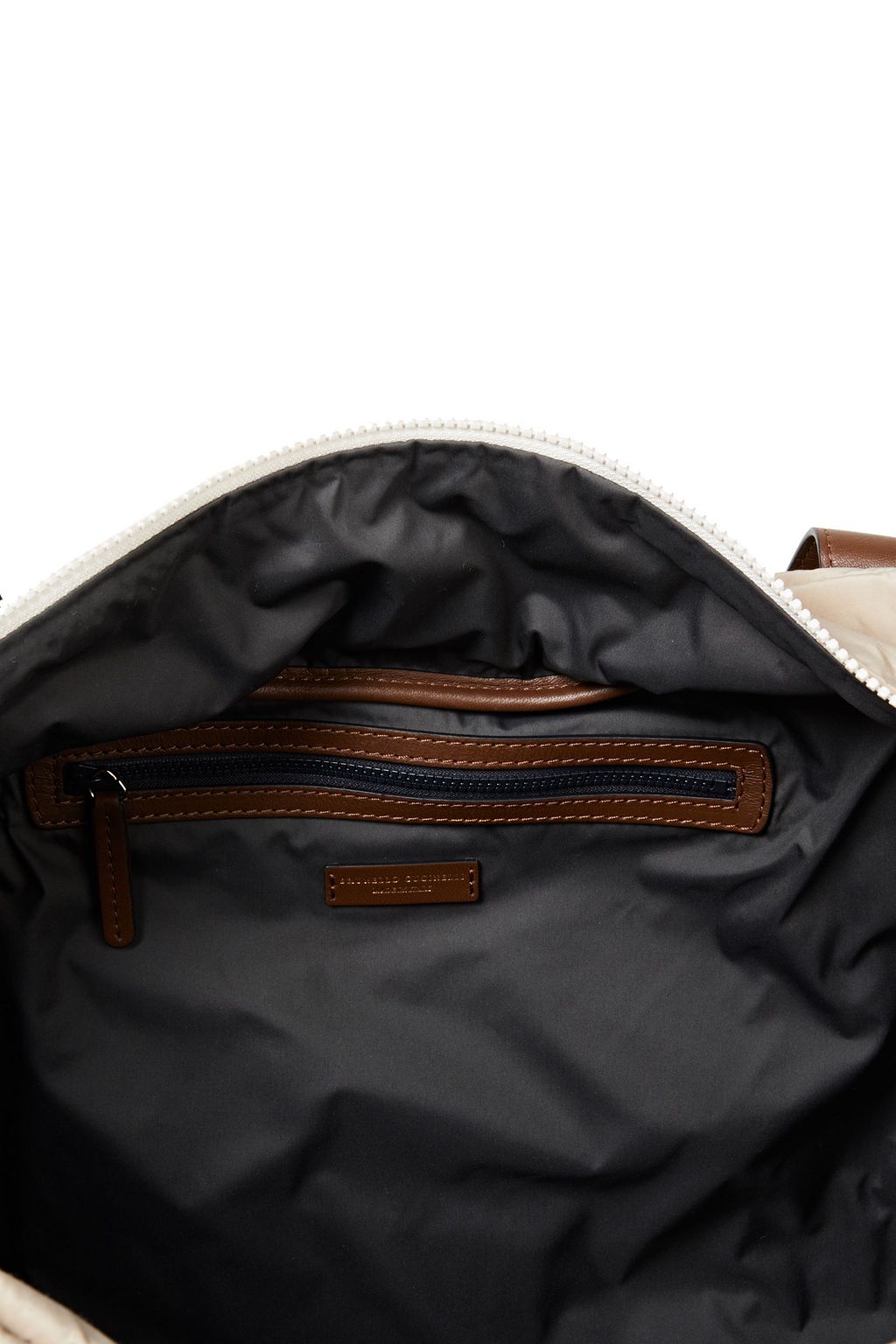BRUNELLO CUCINELLI Shell and leather weekend bag
