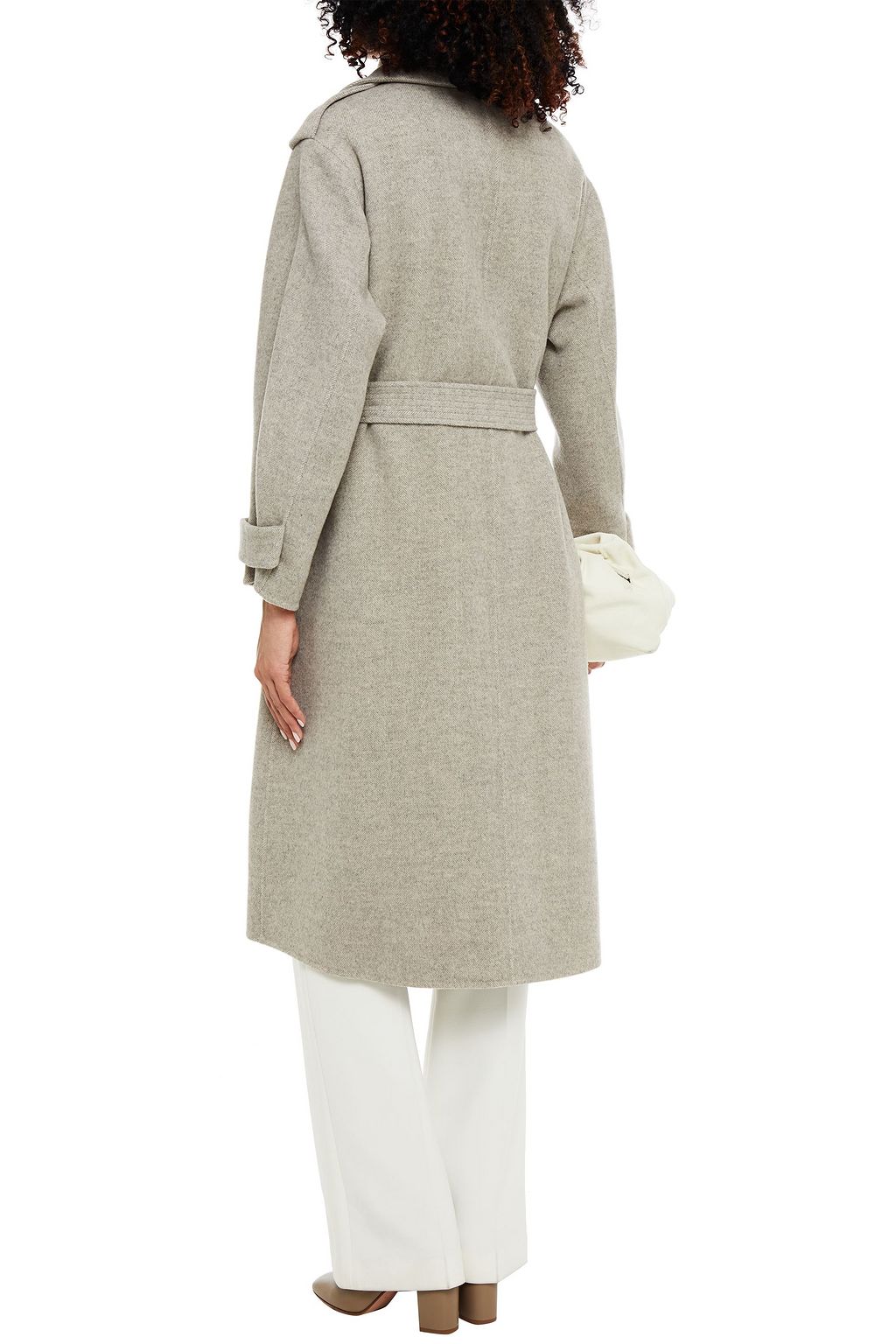 LVIR Belted herringbone cashmere coat