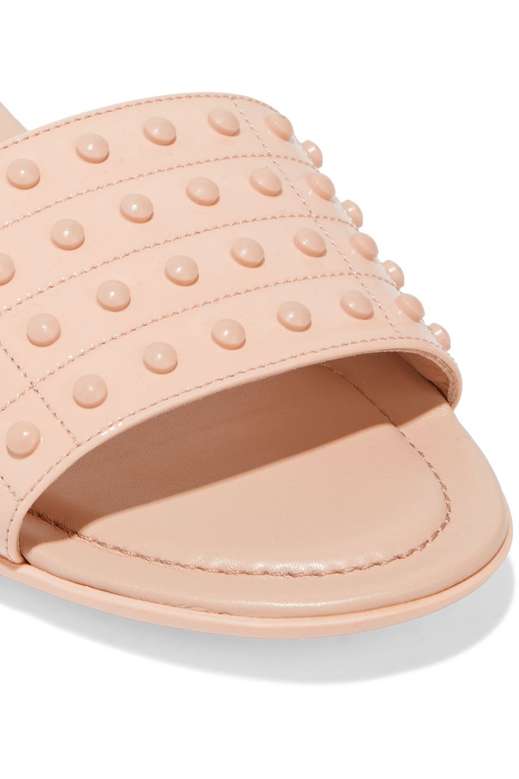 TOD'S Studded patent-leather slides
