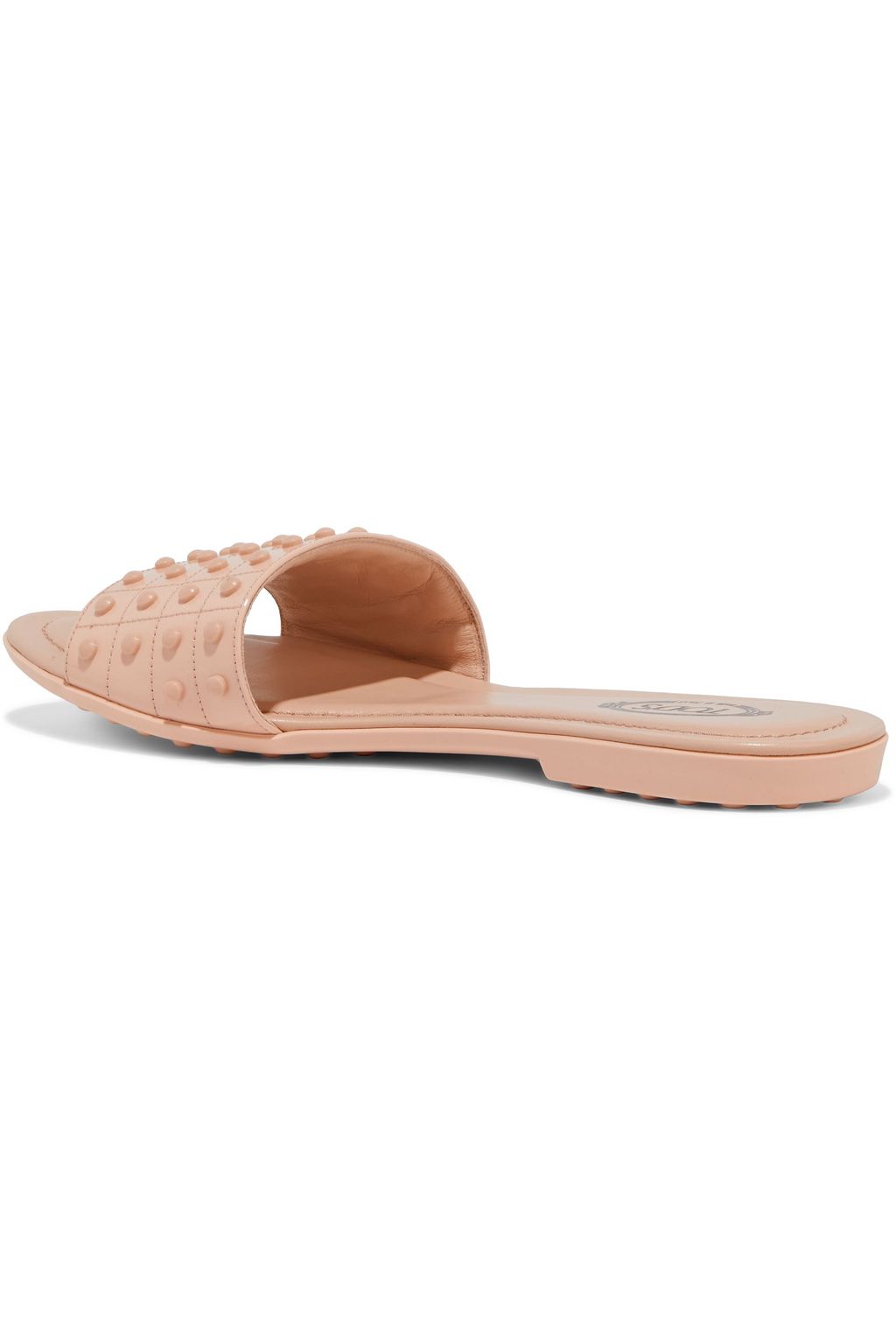 TOD'S Studded patent-leather slides