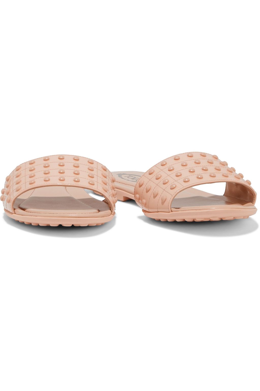 TOD'S Studded patent-leather slides